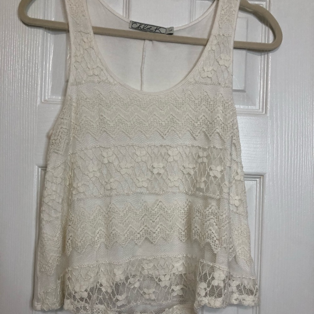 White Crop Tank Top